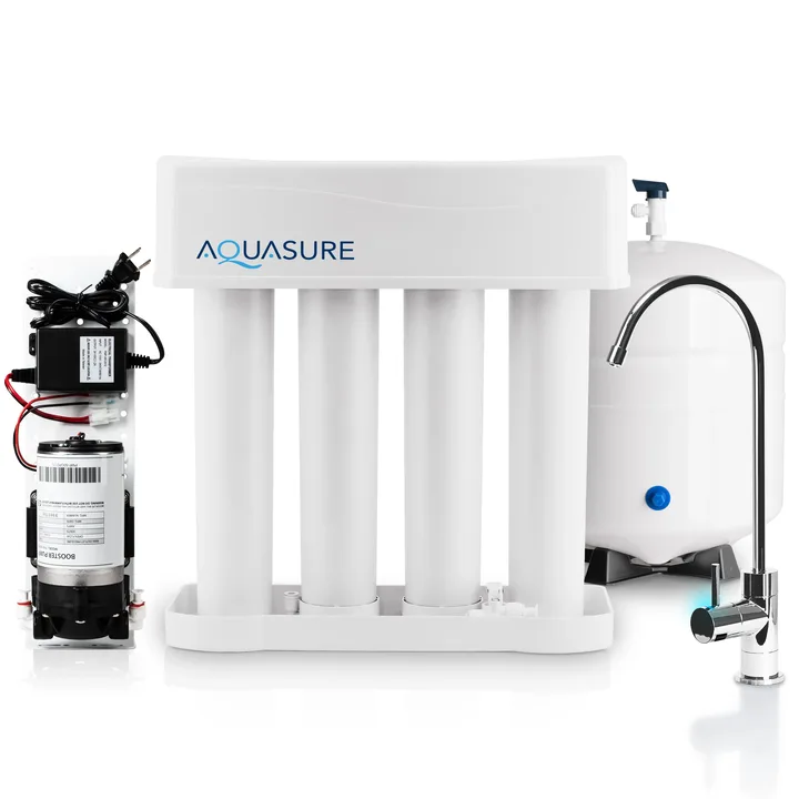 Aquasure Premier Elite Series 4-Stage Reverse Osmosis Drinking Water Filtration System with Electric Pressure Booster Pump (100 GPD) product image from Aquasure